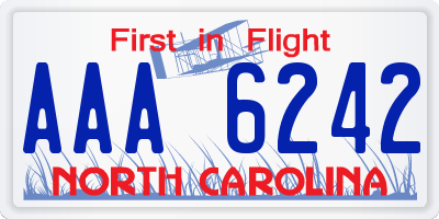 NC license plate AAA6242