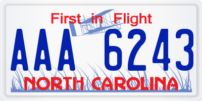 NC license plate AAA6243