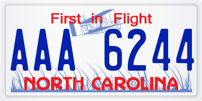 NC license plate AAA6244