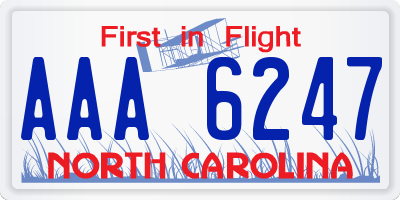 NC license plate AAA6247