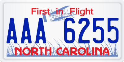 NC license plate AAA6255