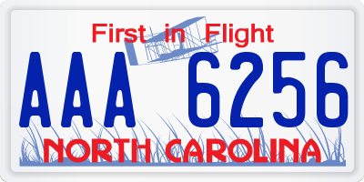 NC license plate AAA6256