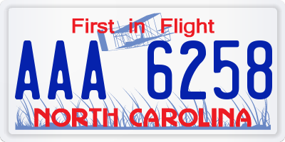 NC license plate AAA6258