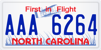 NC license plate AAA6264