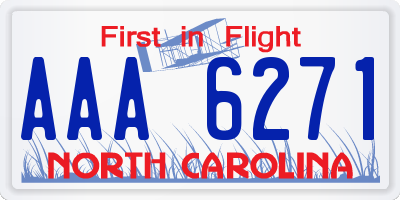 NC license plate AAA6271