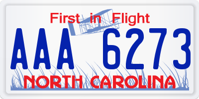 NC license plate AAA6273