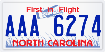 NC license plate AAA6274