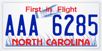 NC license plate AAA6285