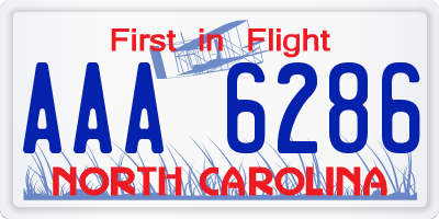 NC license plate AAA6286
