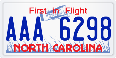 NC license plate AAA6298