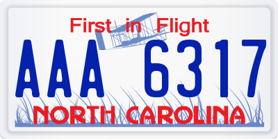 NC license plate AAA6317