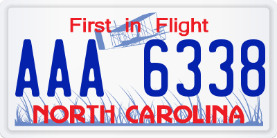 NC license plate AAA6338