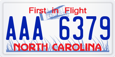 NC license plate AAA6379