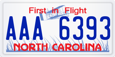 NC license plate AAA6393