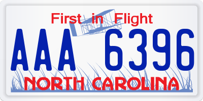 NC license plate AAA6396