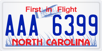 NC license plate AAA6399