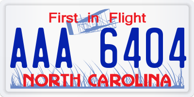 NC license plate AAA6404