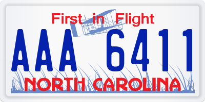 NC license plate AAA6411