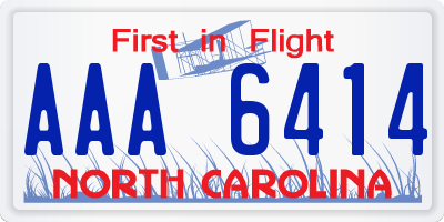 NC license plate AAA6414