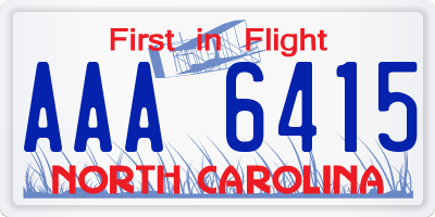 NC license plate AAA6415