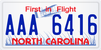 NC license plate AAA6416