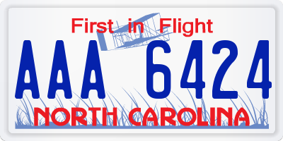 NC license plate AAA6424