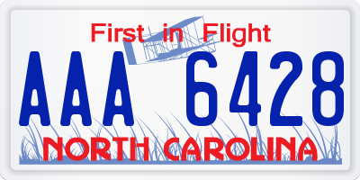 NC license plate AAA6428