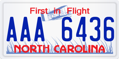 NC license plate AAA6436