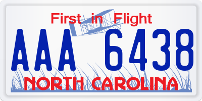 NC license plate AAA6438