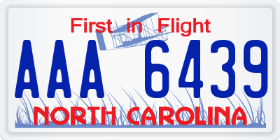 NC license plate AAA6439