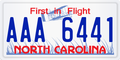 NC license plate AAA6441
