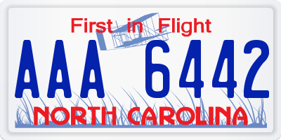 NC license plate AAA6442