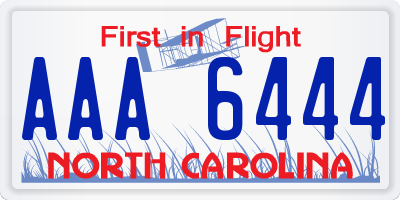 NC license plate AAA6444