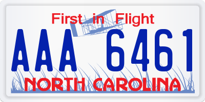 NC license plate AAA6461