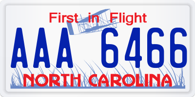 NC license plate AAA6466