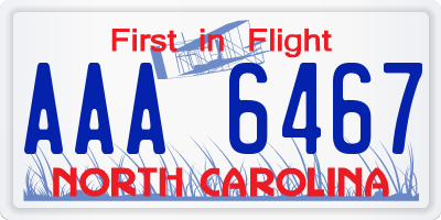 NC license plate AAA6467