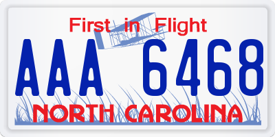 NC license plate AAA6468