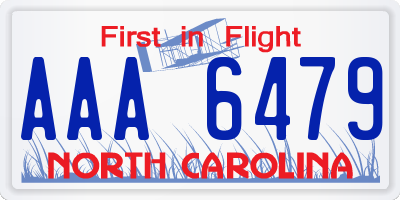 NC license plate AAA6479