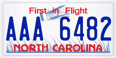 NC license plate AAA6482