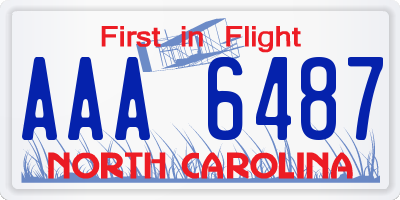 NC license plate AAA6487