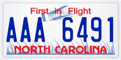 NC license plate AAA6491