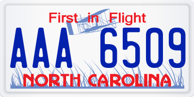 NC license plate AAA6509