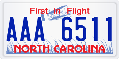 NC license plate AAA6511