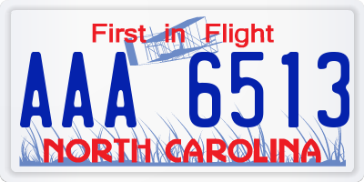 NC license plate AAA6513