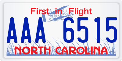 NC license plate AAA6515