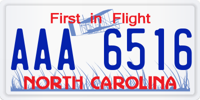 NC license plate AAA6516