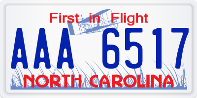 NC license plate AAA6517