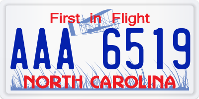 NC license plate AAA6519