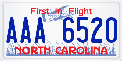 NC license plate AAA6520