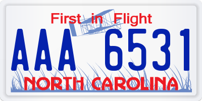 NC license plate AAA6531
